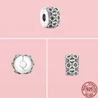 100% настоящий кулон из стерлингового серебра 925 пробы, цветочный узор, зажим, Очаровательная подвеска из бисера, подходит для оригинального браслета Pandora, ювелирные изделия, Joyas