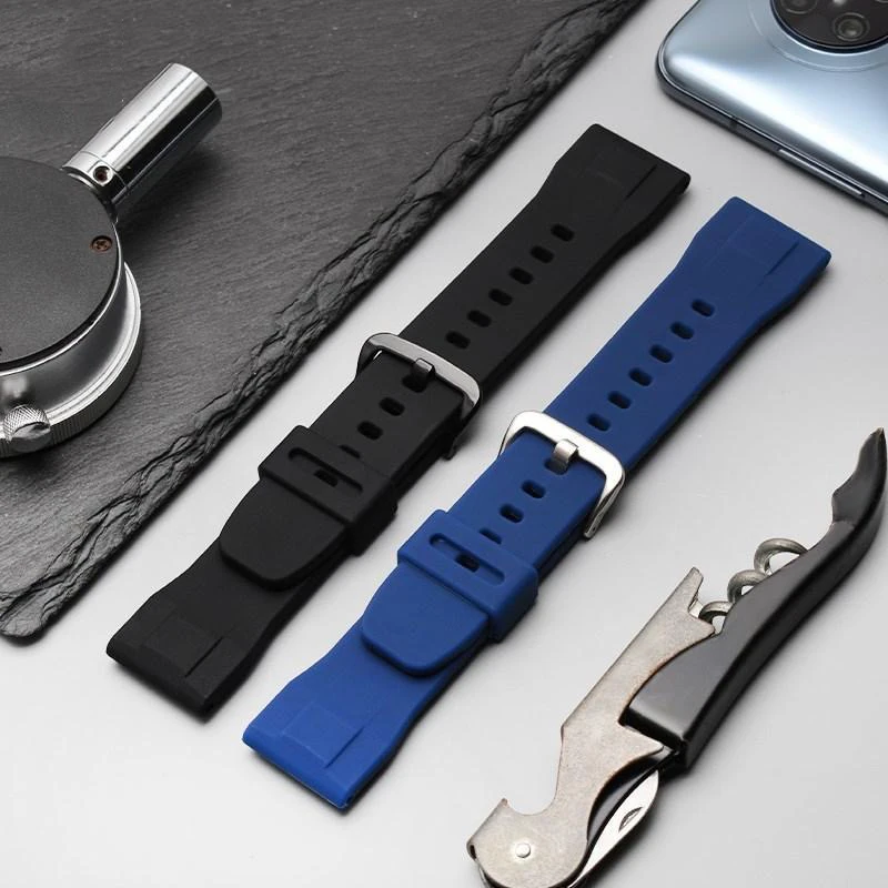 For casio PRG-650 PRW-6600Y-1A9 PRG600/610 Silicone watchband waterproof replace rubber 24mm Black blue watch strap accessories
