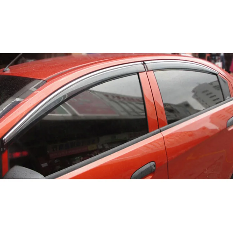 High quality 4 Piece Injection molding trim vent shade rain sun wind deflector window visor for Sail 2010-2014 2015-2017 | Автомобили и