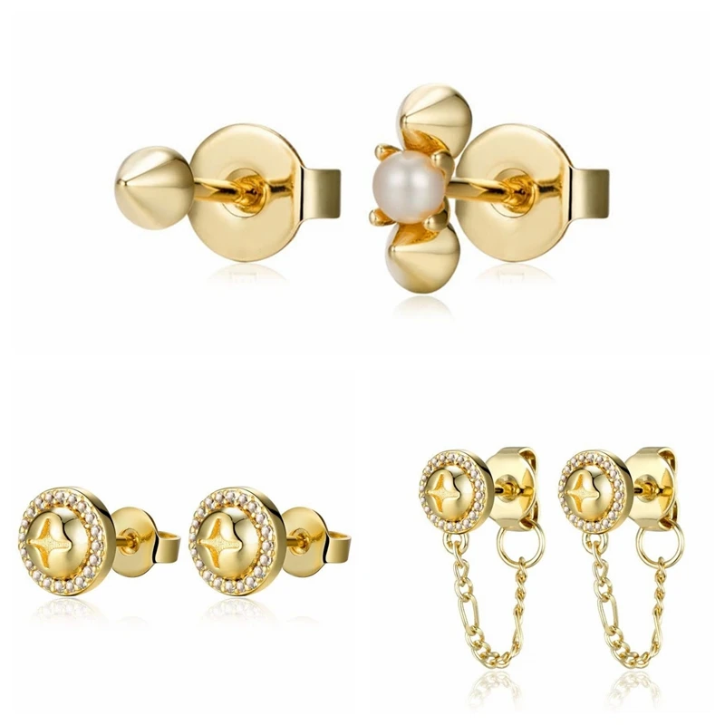 

Женские серьги-гвоздики из серебра 925 пробы с подвесками