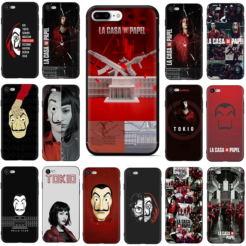 La casa de papel чехол для iphone 7 XR телефона Чехлы 6 6s 8 plus X XS Max coque мягкий TPU fundas Money Heist