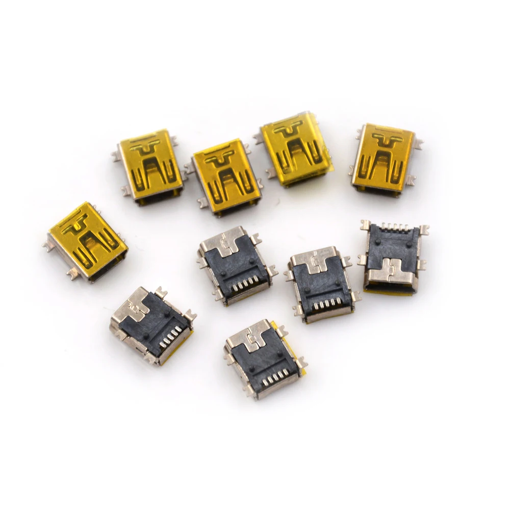 10 шт./лот Mini USB 5pin гнездовой разъем для хвоста зарядки мобильного телефона оптовая