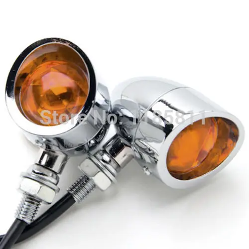 Пара универсальные мотоциклетные хромированные световые указатели поворота для