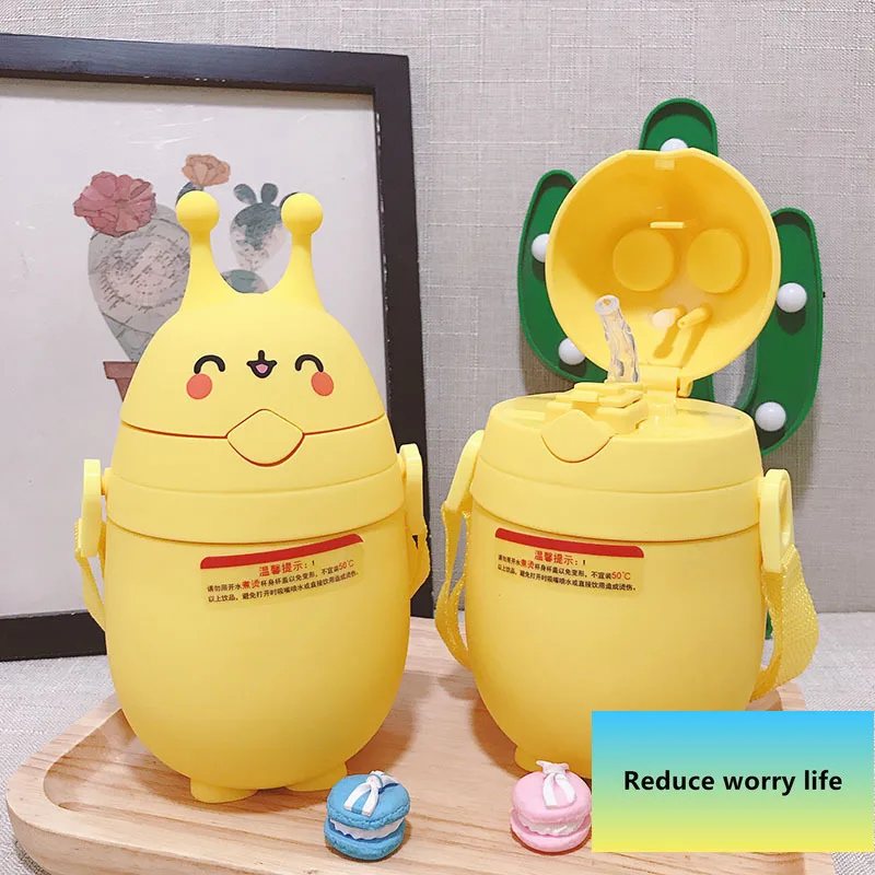 390 мл креативная соломенная чашка из нержавеющей стали для детского сада