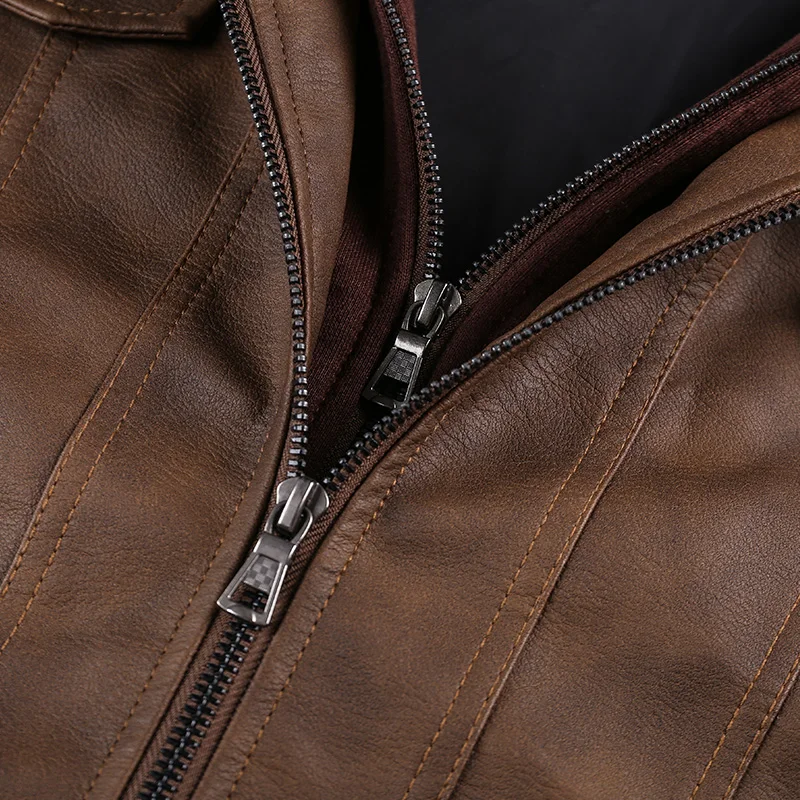 CARANFIER Brand 2020 PU Leather Jacket Mens Euro Size S-3XL Hooded Motorcycle Male Coats Drop Shipping | Мужская одежда