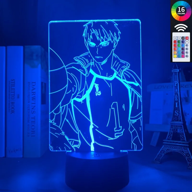 

Haikyuu Wakatoshi Ushijima Led Night Light Lamp For Bedroom Decor Nightlight Kids Child Birthday Gift Haikyu Ushijima 3d Lamp