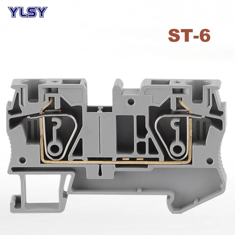 2Pcs Spring Terminal Blocks ST-10 Morsettiera Din Rail Screwless Type Terminals Block Wire Cable Connectors Copper Bornier 65A |