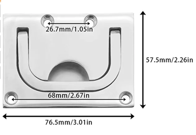 

4 Pieces/Lot Stainless Steel 316 Flush Lift Handle Flush Hatch Lift Ring Hatch Pull Handle Locker Cabinet Boat Marine Hardware