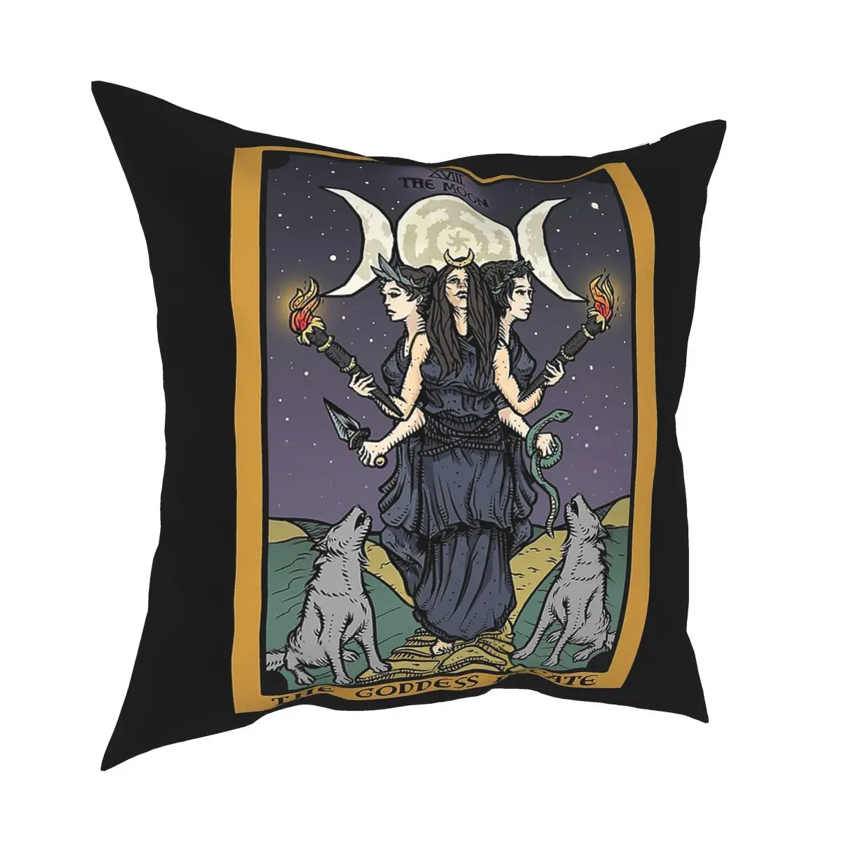 

Hecate Triple Moon Goddess Of Witchcraft And Magick Witch Tarot Throw Pillow Cover Decor Pillow 45*45cm Pillowcover Home Decor