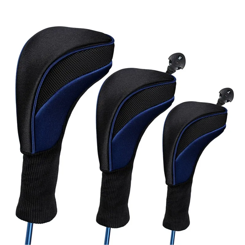 

Hot sale 3pcs/set Golf Head Covers Driver 1 3 5 Fairway Headcovers Interchangeable No. Tags for Golf Club Fits All Driver Clubs