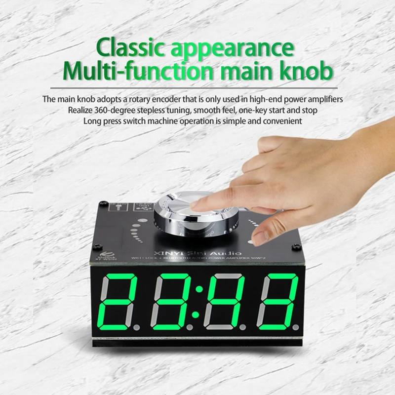 Hi-Fi 50Wx2 стерео Bluetooth цифровой усилитель мощности плата модуль с WIFI часы таймером