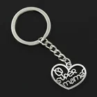 Новая мода мужской 30 мм брелок DIY металлический держатель цепь винтажное сердце супер мама 20x26 мм Серебряный цвет кулон подарок