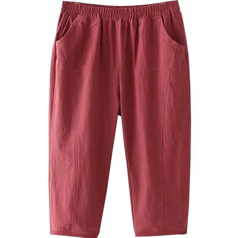 

2021 женские весенне-Летние повседневные однотонные брюки, женские свободные эластичные брюки с карманами и высокой талией, Женские винтажные фотобрюки I547