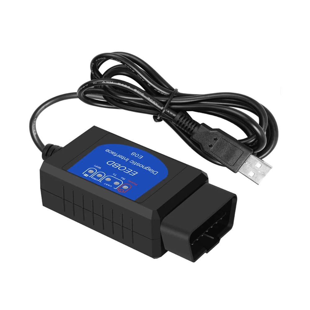 Горячая Распродажа USB ELM327 V1.4 пластиковый OBD2 EOBD сканер с программным обеспечением