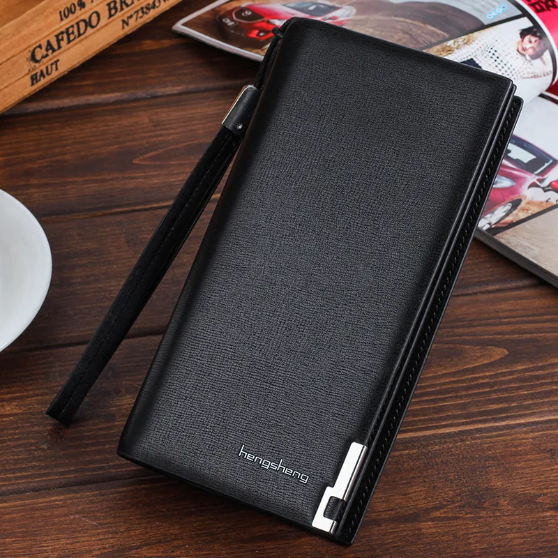 

2018 New Men's Wallet Long Faux Leather Card Holder Business Style Pockets Clutch Purse High Quality carteira masculina