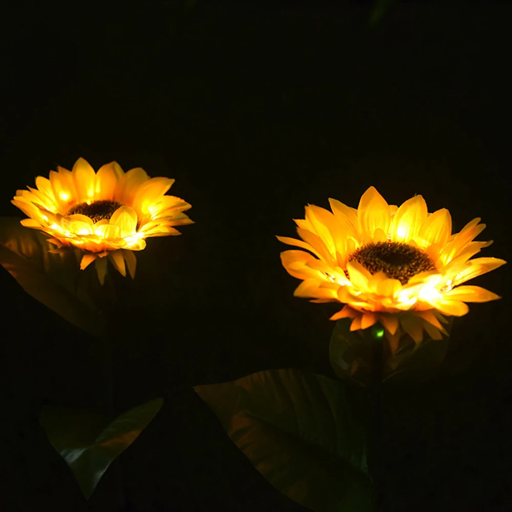 

2PCS LED Solar Sunflower Light Waterproof Artificial Flower Decoration Garden Light Courtyard Pathway Decoration Lantern