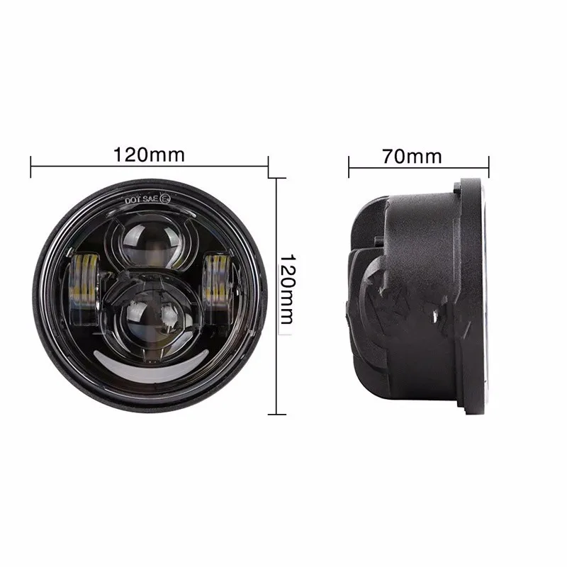 LED Motorcycle HeadLights Head Lamp DRL For Harley Fat Bob FXDF 2008-2016 Black | Light Assembly