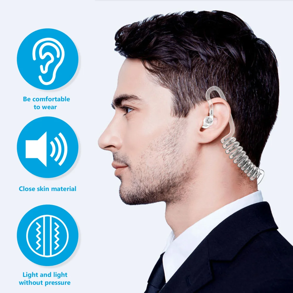 

1pc Acoustic Tube Earphone Walkie Talkies Headset Wired Anti-Radiation Earpiece
