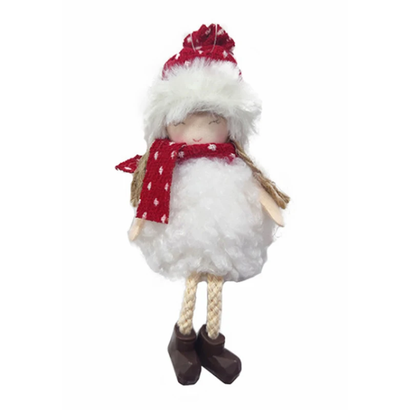 

Подвесные куклы для рождественской елки, красные украшения для рождественской елки, маленькие плюшевые подвески в виде ангела, девочки, пож...