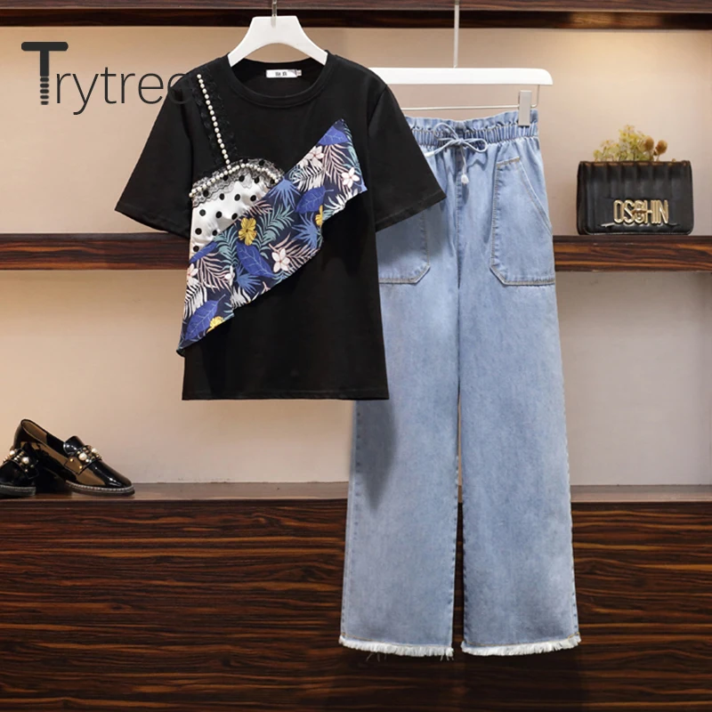 Trytree 2020 летний женский комплект из двух предметов повседневный топ с круглым