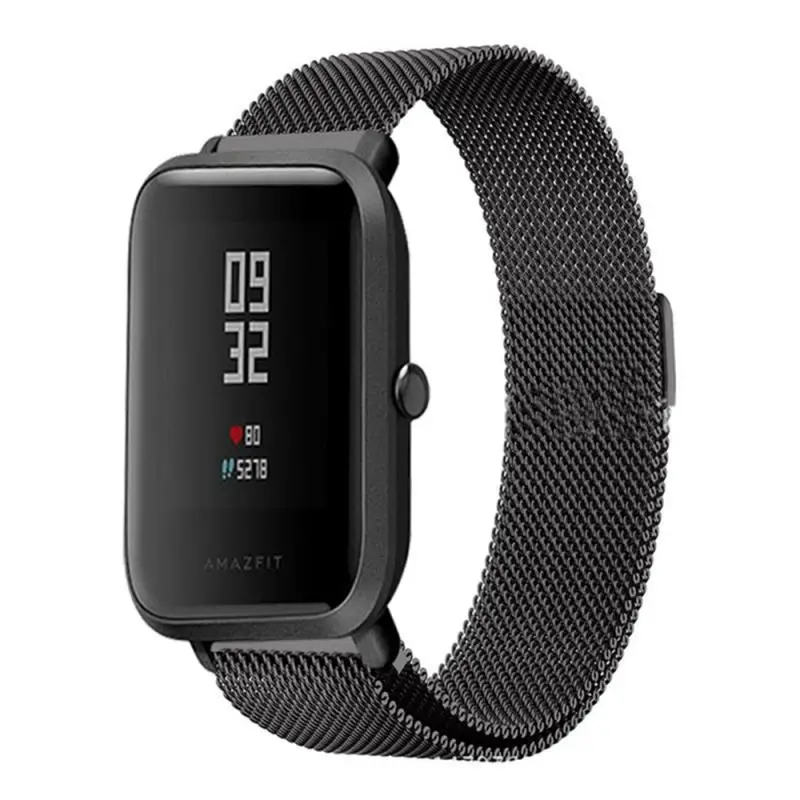 Новинка, металлический браслет для часов Amazfit Bip, ремешок для часов Xiaomi Huami Amazfit, Молодежные часы, ремешок из нержавеющей стали