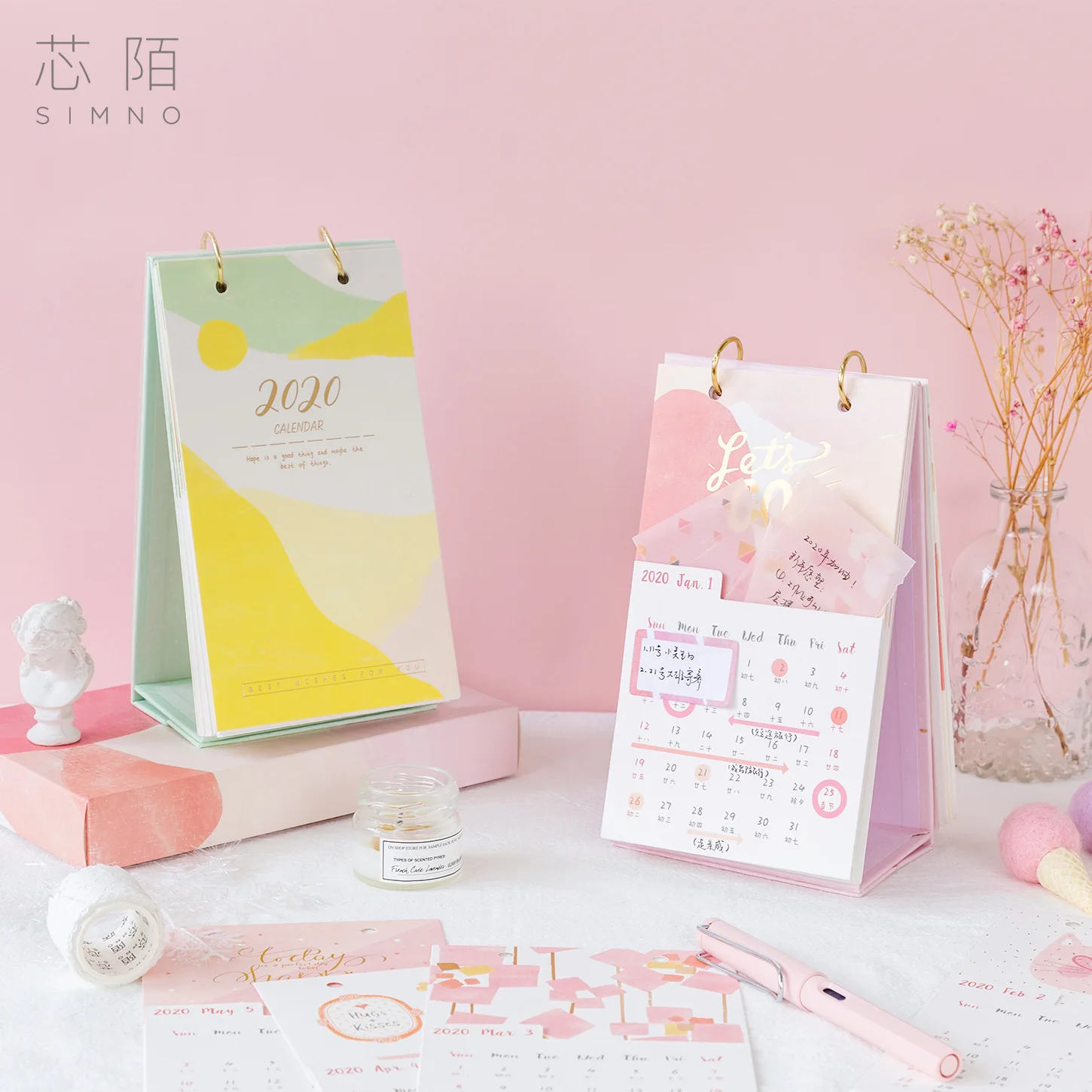 Новогодний новогодний календарь настольный мини Органайзер планировщик 2020 с