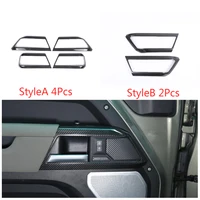 real carbon fiber inner door handle frame cover decorate casing 2pcs 4pcs car accessory for 20 21 land rover defender 90 110