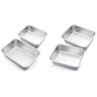 deep dish lasagna pan set 2 pcs stainless steel rectangular casserole pans oblong metal bakeware for roasting