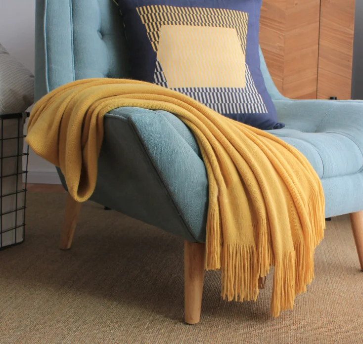 

Blanket Nordic knitting wool sofa decorative blanket summer casual blanket imitation cashmere blanket household goods