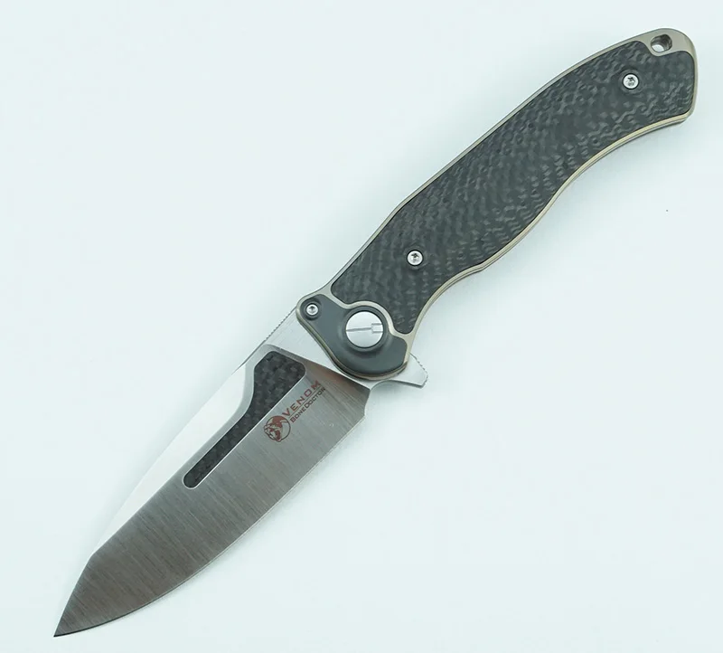 Складной нож VENOM BONE DOCTOR M390 Titanium CF Flipper уличный Карманный кухонный для кемпинга