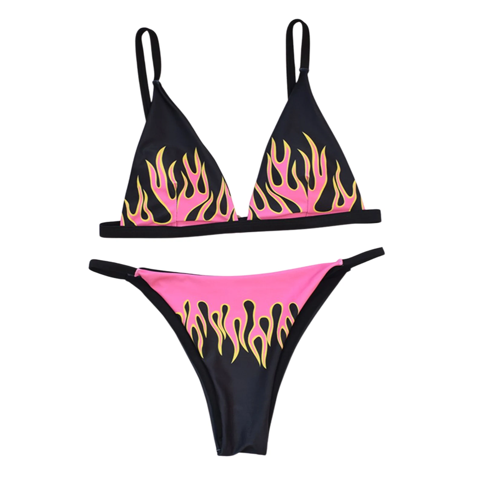 Комплект из 2 предметов женский летний купальник огонь с v образным вырезом и