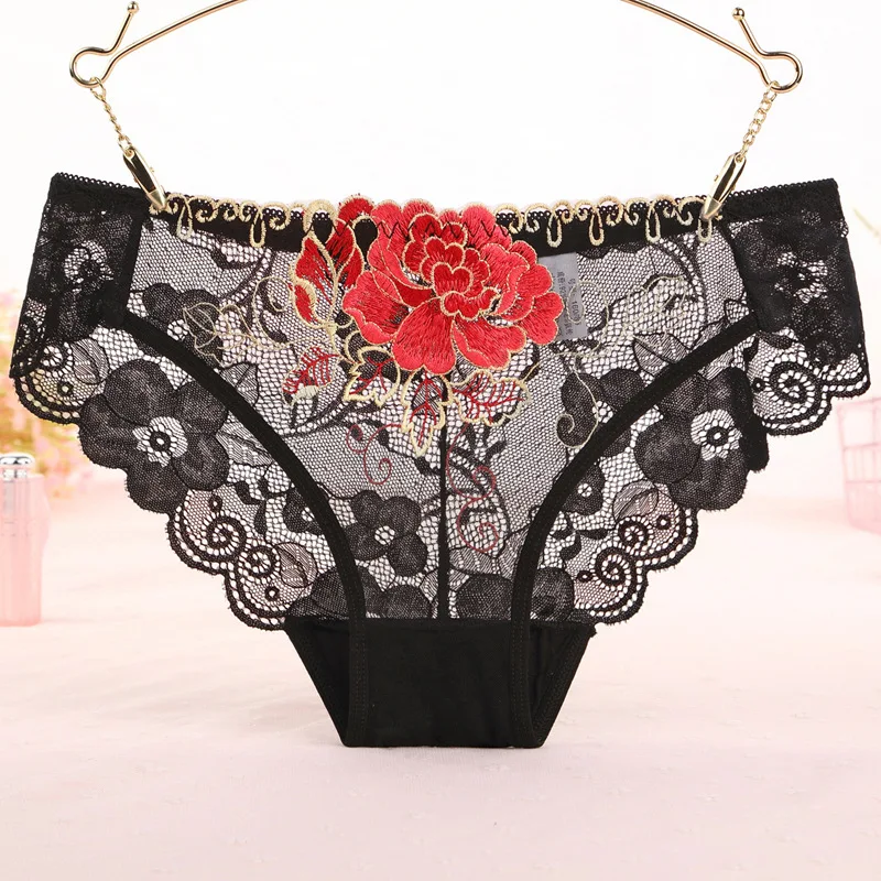 

Lace Panties Female Confusing Passion Perspective Japanese Sexy Full Transparent Summer Thin Breathable Cotton Crotch Briefs