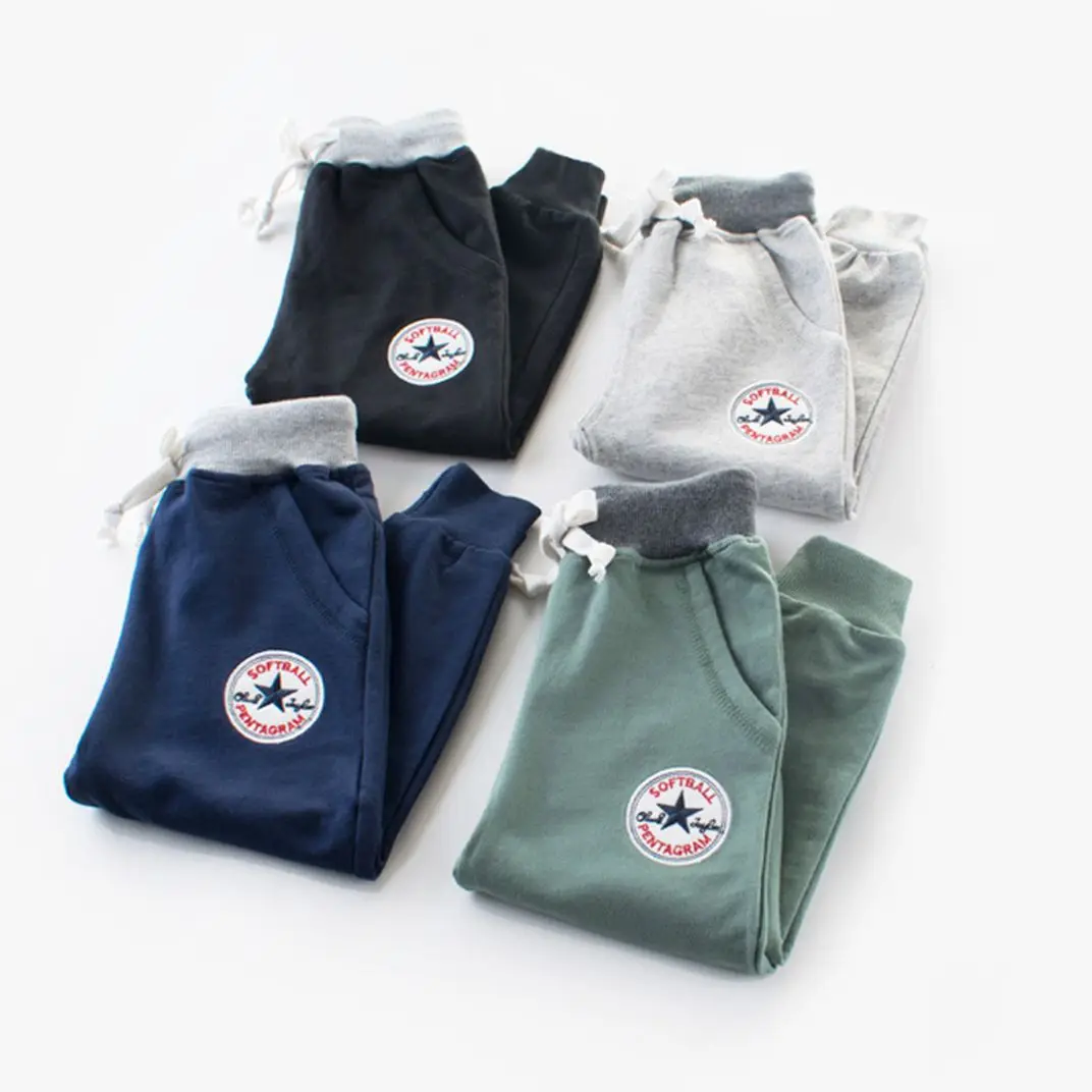 

Детские повседневные штаны, однотонные спортивные штаны на шнуровке, Детские Джоггеры для мальчиков и девочек, спортивные милые брюки, шаро...