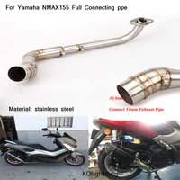 51mm motorcycle stainless steel exhaust system delete replace original modified front link pipe modified for yamaha nmax125 155