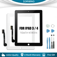 new touch screen for ipad 3 a1416 a1430 a1403 for ipad 4 a1458 a1459 a1460 lcd outer digitizer sensor glass panel replacement