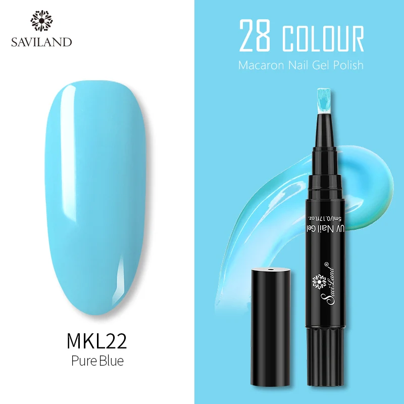 MKL22 SAVILAND 28 цветов блеск Макарон гель лак для ногтей ручка замочить от лак для ногтей праймер верхнее покрытие УФ гель лак для нейл-арта инструменты - Цвет: MKL22