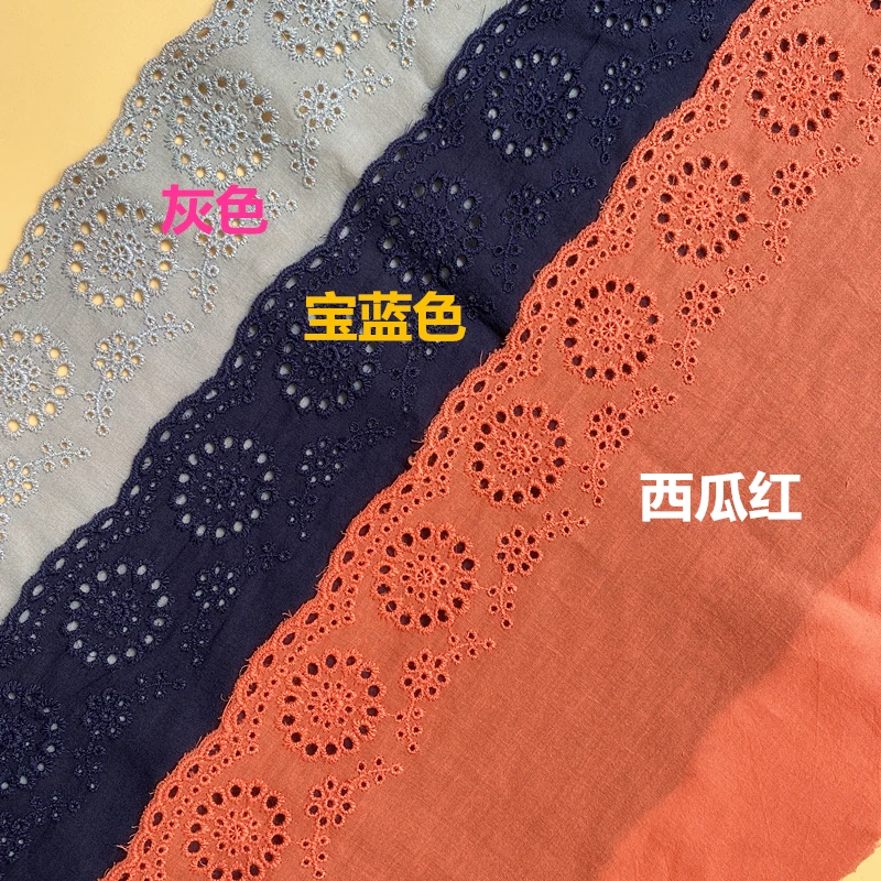 5 ярдов/лот хлопчатобумажная ткань сделай сам с вышивкой цвет темно-серый красный