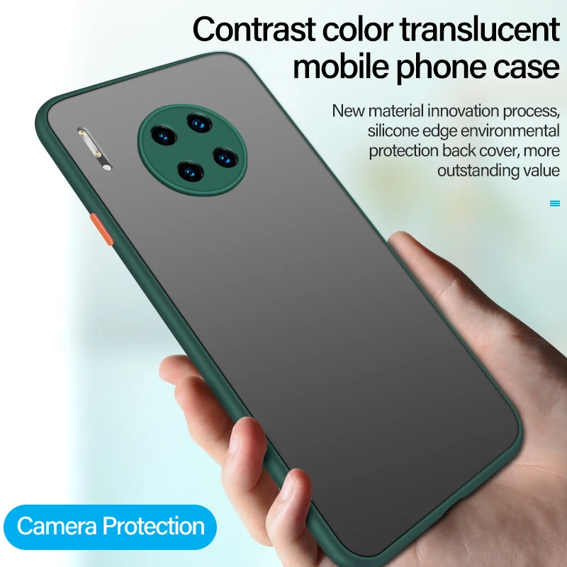 

Ultra-thin Hybrid Simple Matte PC Phone Case For Huawei Mate 30 20 P40 P30 P20 Lite Honor 20 Pro Silicone Bumper Frosted Cover