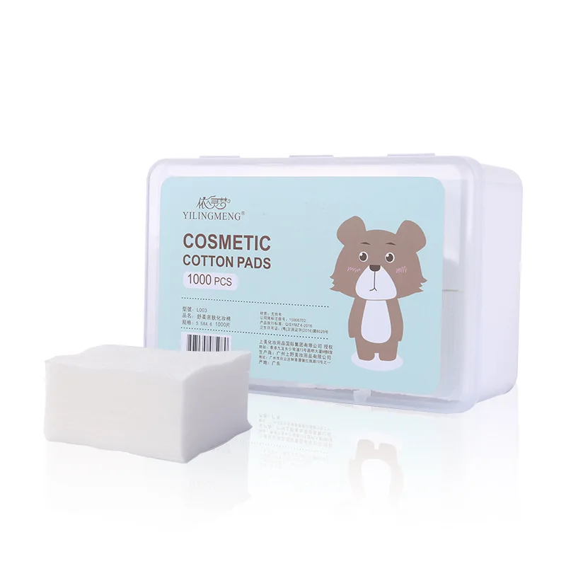 

Non-woven Fabric Cotton Pads Thin Boxed 1000 PCS/Beauty Salon Supplies Square Facial Wipe
