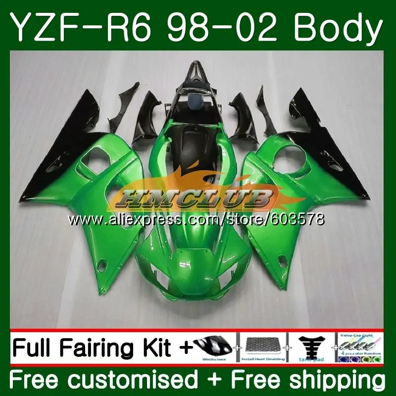 

Корпус для YAMAHA YZF600 YZF-R6 1998 1999 2000 2001 2002 53CL. 20 YZF R6 600 R 6 YZF-600 YZFR6 98 99 00 01 02 Металл Зеленый обтекатель