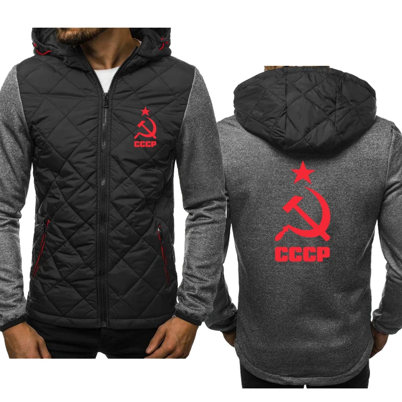 

Spring Autumn Men's Zip Jacket CCCP Russian USSR Soviet Union cotton Fashion Casual Cotton Male Zipper Jacket