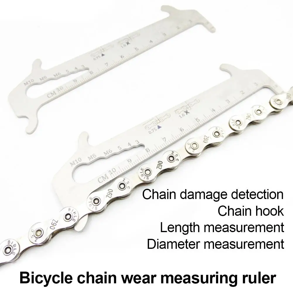 

4 In 1 Bicycle Chain Checker Wear MTB Road Bike Caliper Wear Measuring Chain Caliper Indicator Tool Gauge Ruler Bike Accessories