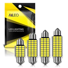 AILEO LED 캔버스 페스툰 자동차 전구 인테리어 독서등 번호판 램프, 흰색 오류 없음, 1x C10W C5W, 31mm, 36mm, 39mm, 42mm