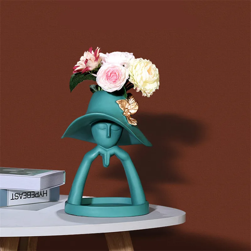 

Nordic Creative Art Abstract Figures Statue Living Room TV Cabinet Coffee Table Modern Simple Light Luxury Home Decor Vase A1428