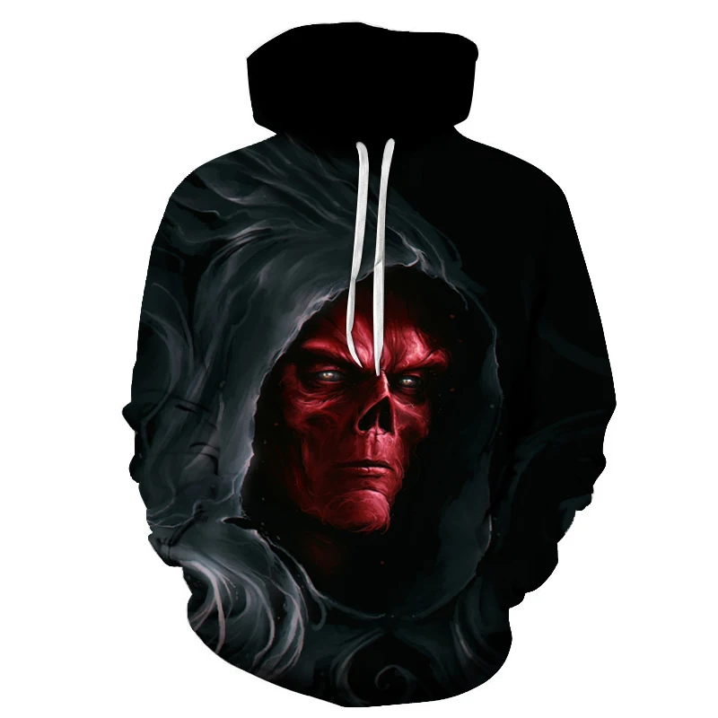 Мужская толстовка с 3D принтом черепа уличная Толстовка в стиле ретро куртка хип