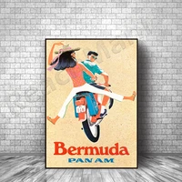 vintage bermuda panama travel poster travel poster panama vintage travel poster wall art deco poster