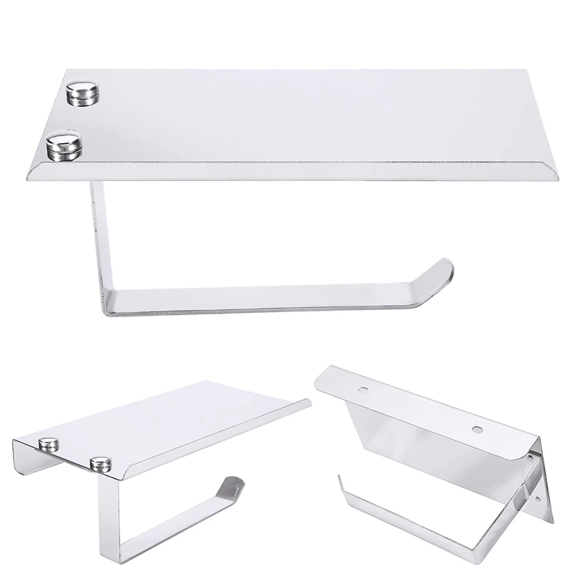 

Bathroom Toilet Paper Holder Stainless Steel Roll Paper Tissue Phone Holder Wall Mount Shelf Towel Rack For Bathroom Accessories