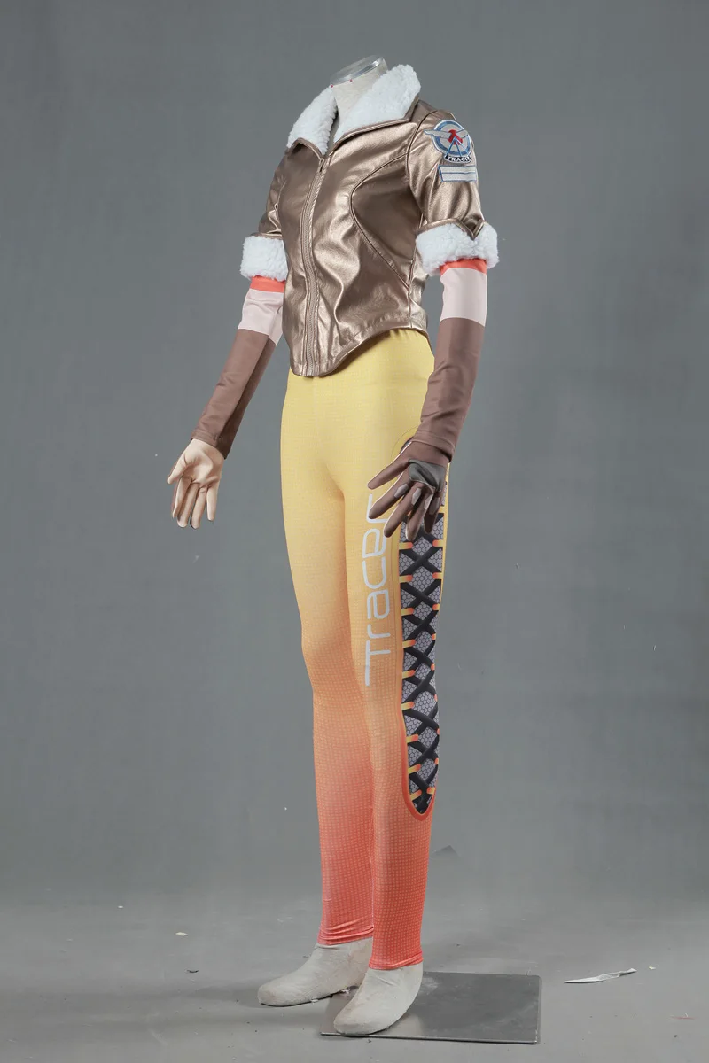 Горячая игра OW Tracer Lena Oxton униформа косплей костюм на заказ|cosplay costume|uniform cosplaycostume