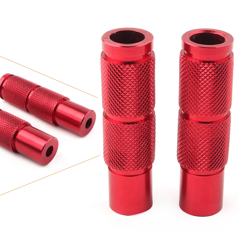 1Pair Left+Right Red Motorcycle Bike Universal Folding Foot Pegs Footpegs Rear Set Pedals Racing CNC Aluminum