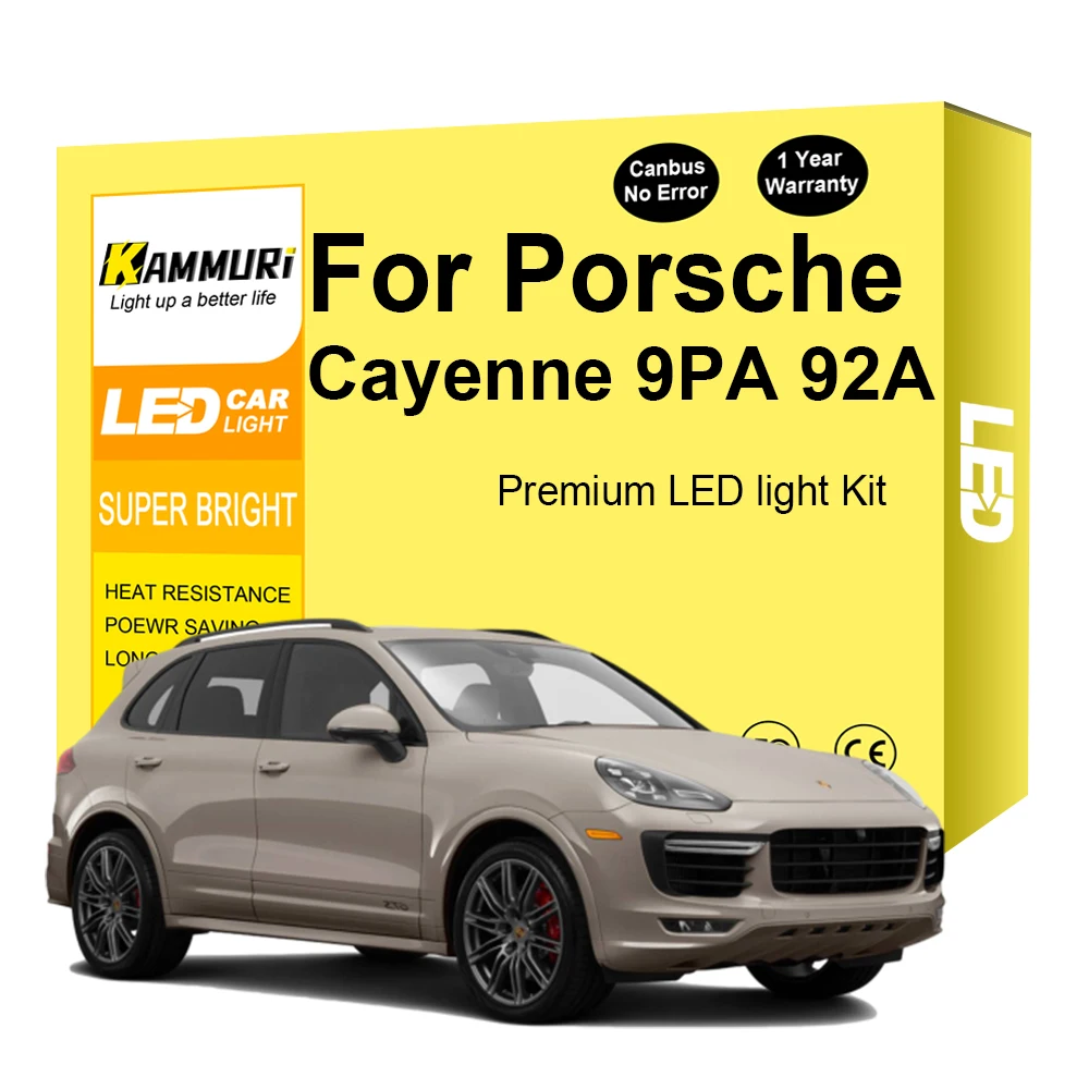 

KAMMURI Error Free For Porsche Cayenne 9PA 955/957 92A 958 2002-2016 2017 2018 LED Interior Lights Kit Door Dome Map Lamp Bulbs